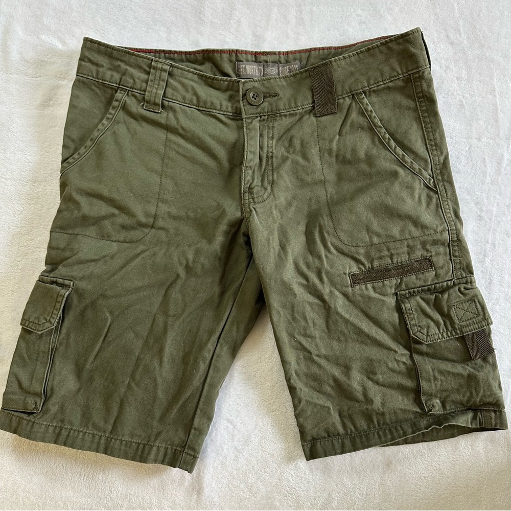 Dickies Girl Olive Green Cargo Utility Shorts